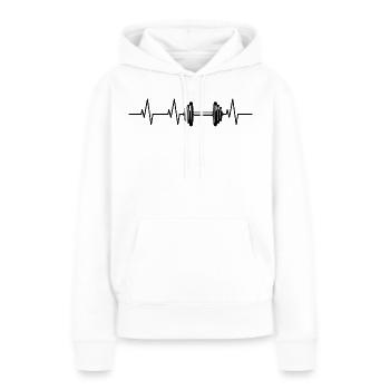 Fitness Herzlinie - Frauen Premium Bio Hoodie - Weiß - Vorne - Julia (174cm)