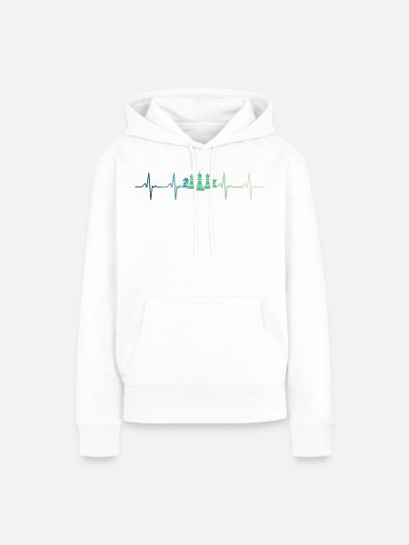 Chess Heartbeat Schachsets - Frauen Premium Bio Hoodie - Weiß