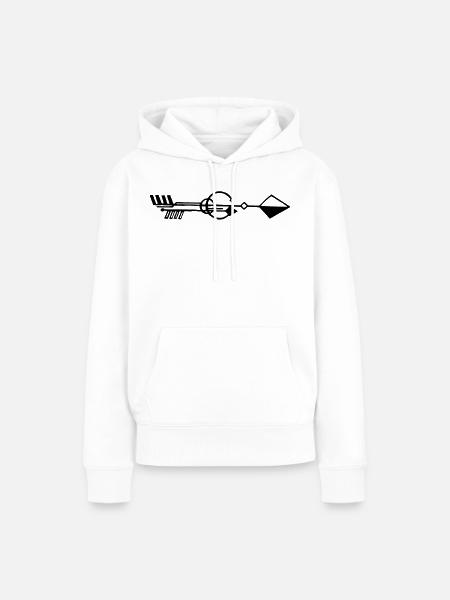Seltsamer schwarzer Pfeil - Frauen Premium Bio Hoodie - Weiß