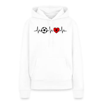 Football en Albanie Heartbeat Albanie - Sweat à capuche Premium bio Femme - blanc - Devant - Julia (174cm)