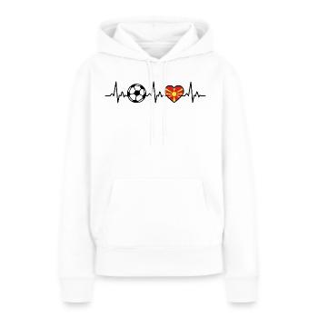 Macédoine du Nord Battement de cœur du football Macédoine du Nord - Sweat à capuche Premium bio Femme - blanc - Devant - Julia (174cm)