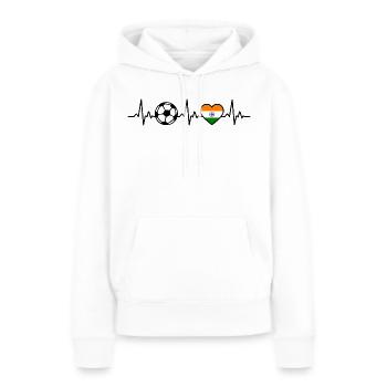 Football Inde Heartbeat Inde - Sweat à capuche Premium bio Femme - blanc - Devant - Julia (174cm)