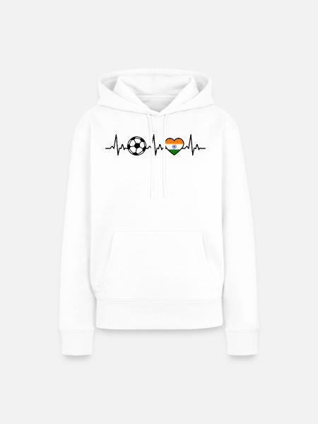 Indien Fußball Herzschlag Indien - Frauen Premium Bio Hoodie - Weiß