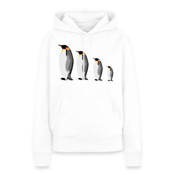 Groupe de manchots empereurs - Sweat à capuche Premium bio Femme - blanc - Devant - Julia (174cm)