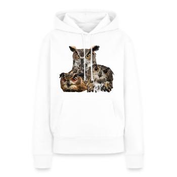 Rapaces nocturnes - Sweat à capuche Premium bio Femme - blanc - Devant - Julia (174cm)