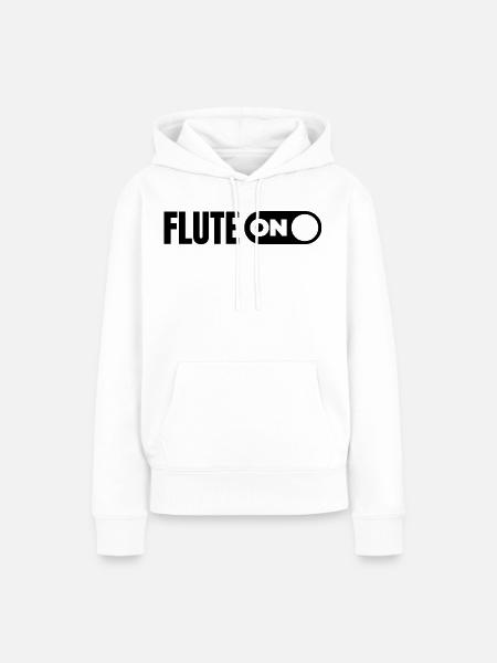Flöte einschalten - Frauen Premium Bio Hoodie - Weiß