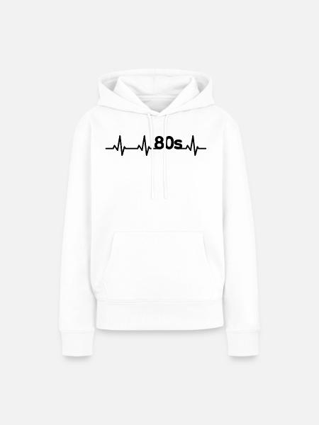80er Jahre Pulsschlag - Frauen Premium Bio Hoodie - Weiß