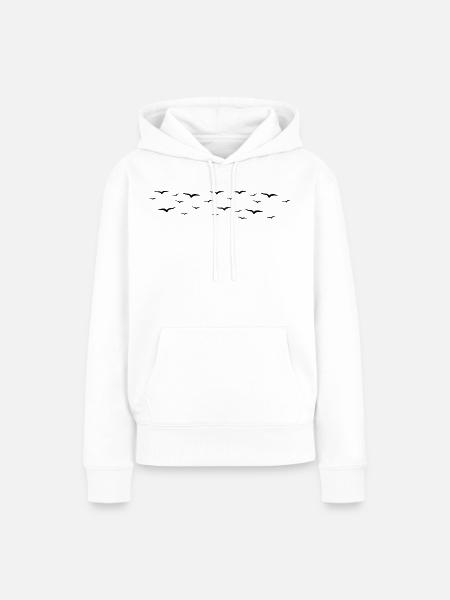 Vögel - Frauen Premium Bio Hoodie - Weiß
