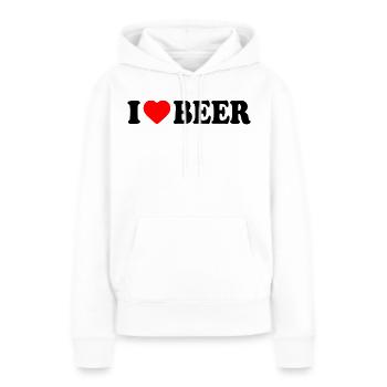 I love beer - Frauen Premium Bio Hoodie - Weiß - Vorne - Julia (174cm)