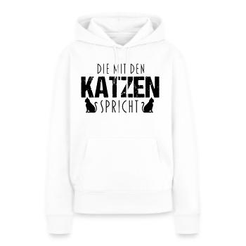 Talking to the cats - Women’s Premium Organic Hoodie - white - Front - Julia (174cm)