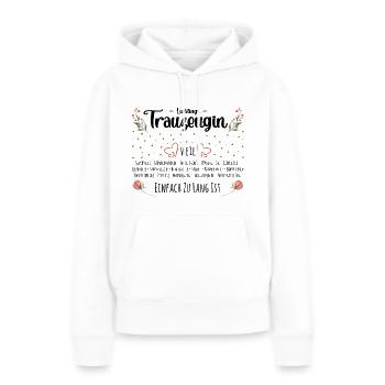 Lieblingstrauzeugin - Trauzeugin Fragen - Frauen Premium Bio Hoodie - Weiß - Vorne - Julia (174cm)