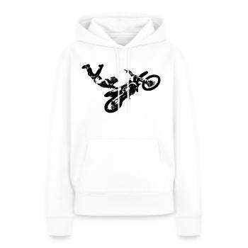 Motocross Sprung - Frauen Premium Bio Hoodie - Weiß - Vorne - Julia (174cm)