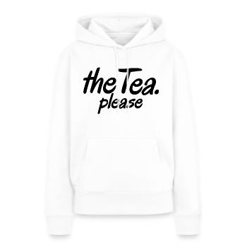 the tea please - le thé s’il vous plaît - Sweat à capuche Premium bio Femme - blanc - Devant - Julia (174cm)