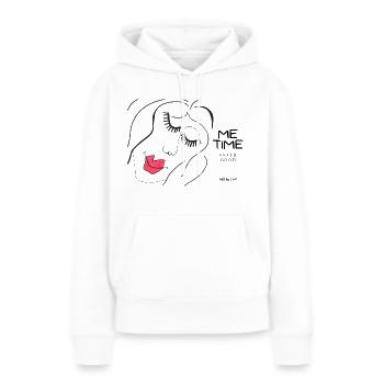 ME TIME - Art by CHP - Frauen Premium Bio Hoodie - Weiß - Vorne - Julia (174cm)
