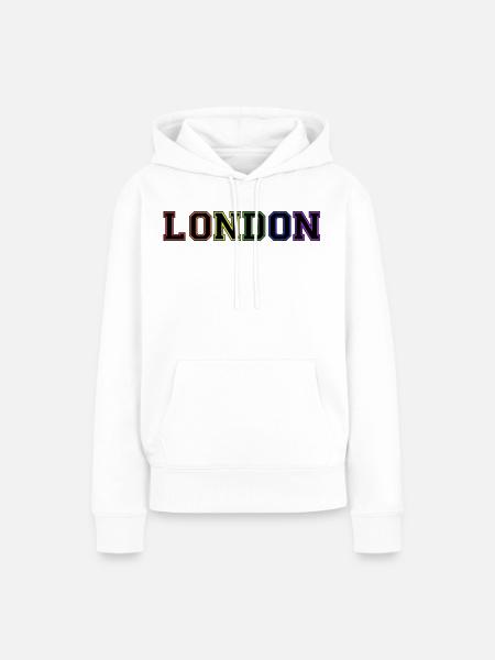 London Varsity Rainbow - Frauen Premium Bio Hoodie - Weiß