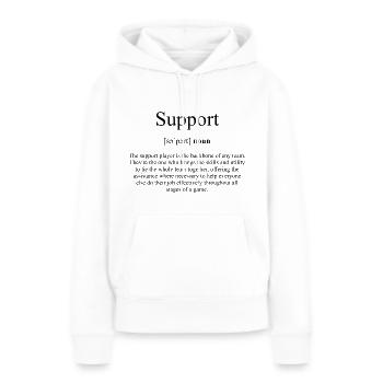 Support (Unterstützer) Definition Dictionary - Frauen Premium Bio Hoodie - Weiß - Vorne - Julia (174cm)