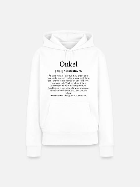 Onkel Definition Dictionary - Frauen Premium Bio Hoodie - Weiß