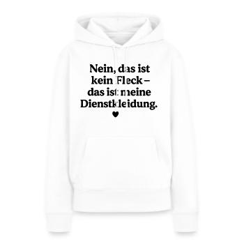 Das ist kein Fleck! - Frauen Premium Bio Hoodie - Weiß - Vorne - Julia (174cm)