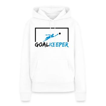 gardien de but cool gardien de but gardien de but - Sweat à capuche Premium bio Femme - blanc - Devant - Julia (174cm)