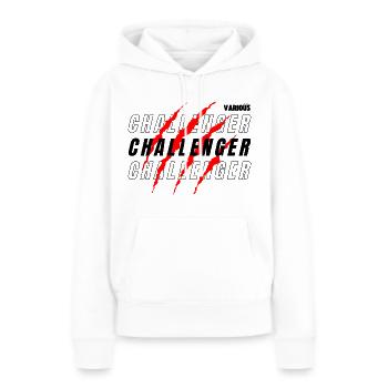CHALLENGER White - Sweat à capuche Premium bio Femme - blanc - Devant - Julia (174cm)