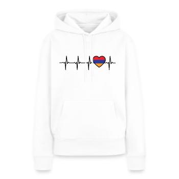 Armenien Herzschlag Flagge Armenier - Frauen Premium Bio Hoodie - Weiß - Vorne - Julia (174cm)