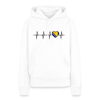 Bosnien Herzegowina Fahne Flaggen - Frauen Premium Bio Hoodie - Weiß - Vorne - Julia (174cm)
