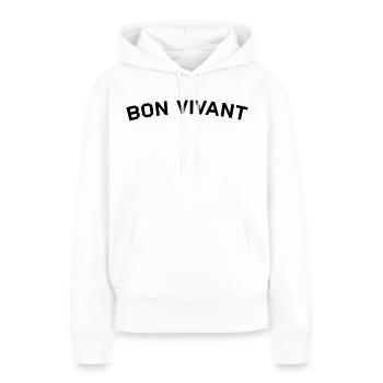 Bon vivant - Sweat à capuche Premium bio Femme - blanc - Devant - Julia (174cm)