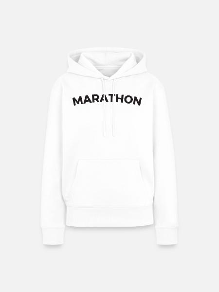 Marathon - Frauen Premium Bio Hoodie - Weiß