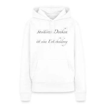 positives Denken - Frauen Premium Bio Hoodie - Weiß - Vorne - Julia (174cm)