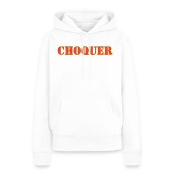 CHOQUER - Sweat à capuche Premium bio Femme - blanc - Devant - Julia (174cm)