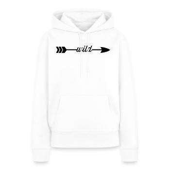 Sauvage - Sweat à capuche Premium bio Femme - blanc - Devant - Julia (174cm)