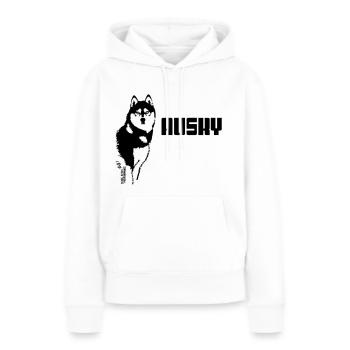 HUSKY PIC peace speed and performance black - Women’s Premium Organic Hoodie - white - Front - Julia (174cm)