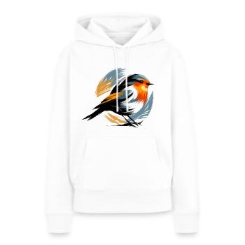 Rouge-gorge - Sweat à capuche Premium bio Femme - blanc - Devant - Julia (174cm)