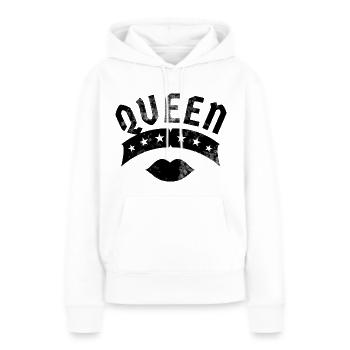 Reine - Sweat à capuche Premium bio Femme - blanc - Devant - Julia (174cm)