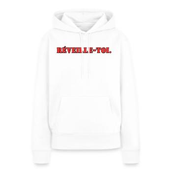 Wach auf - Frauen Premium Bio Hoodie - Weiß - Vorne - Julia (174cm)