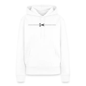 Schere mit Schnittlinie - Frauen Premium Bio Hoodie - Weiß - Vorne - Julia (174cm)