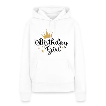Fille d’anniversaire - Sweat à capuche Premium bio Femme - blanc - Devant - Julia (174cm)