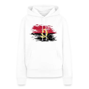 Angola Flagge used - Frauen Premium Bio Hoodie - Weiß - Vorne - Julia (174cm)