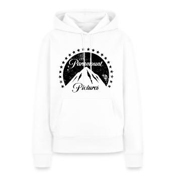 Paramount Pictures Logo Noir De Style Vintage - Sweat à capuche Premium bio Femme - blanc - Devant - Julia (174cm)