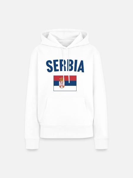 Serbien Flagge - Frauen Premium Bio Hoodie - Weiß
