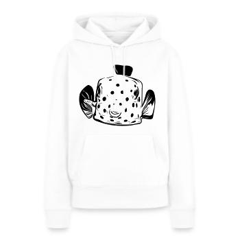 Poisson-valise - Sweat à capuche Premium bio Femme - blanc - Devant - Julia (174cm)