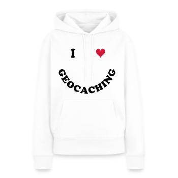 Geocaching - Sweat à capuche Premium bio Femme - blanc - Devant - Julia (174cm)