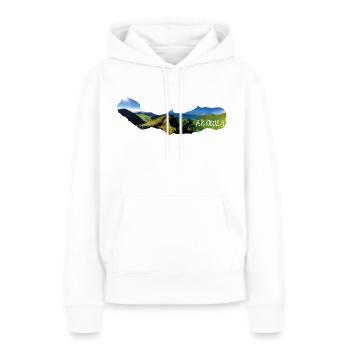 Açores Boca do Inferno Açores Portugal vues - Sweat à capuche Premium bio Femme - blanc - Devant - Julia (174cm)