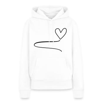 Coeur de la ligne de l’élan - Sweat à capuche Premium bio Femme - blanc - Devant - Julia (174cm)