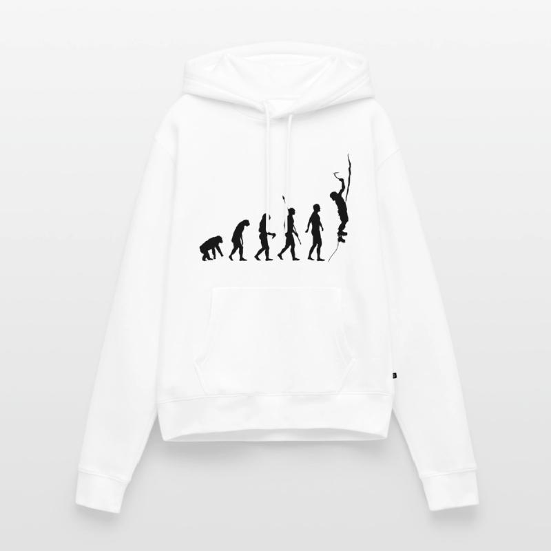 Evolution des Menschen, Eisklettern, Eiskletterer Frauen Premium Bio Hoodie