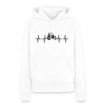 traktor herzschlag bauer trecker t-shirt landwirt - Frauen Premium Bio Hoodie - Weiß - Vorne - Julia (174cm)