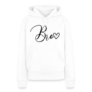 Frère frère - Sweat à capuche Premium bio Femme - blanc - Devant - Julia (174cm)