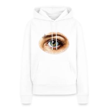 Oeil - Sweat à capuche Premium bio Femme - blanc - Devant - Julia (174cm)