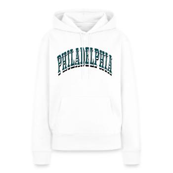Philadelphia - Frauen Premium Bio Hoodie - Weiß - Vorne - Julia (174cm)