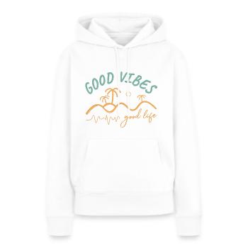 good vibes life - Frauen Premium Bio Hoodie - Weiß - Vorne - Julia (174cm)